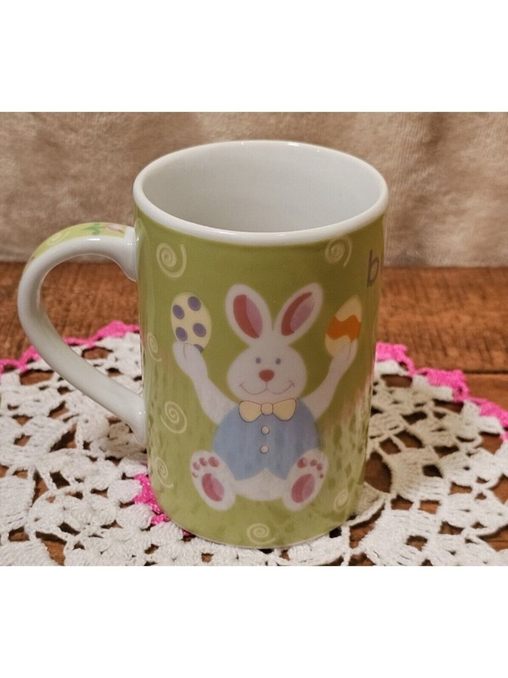 GAC Bunny Ceramic Mug Great American Classics Coffee Tea Spring Rabbit Bloom Cup